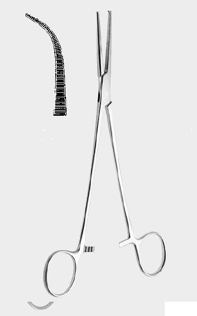 Затискач ГАЙССА (HEISS) кровоспинний, сильно вигнутий, 20 см (cm). Бренд: Zepf (Зепф).